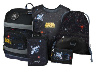 5 SET Zippy Plus Pixel Space: aktovka, penál, sáček, zástěra, peněženka - 