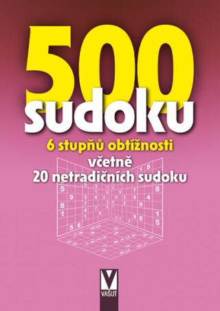 500 sudoku - 6 stupňů obtížností (růžová) - neuveden