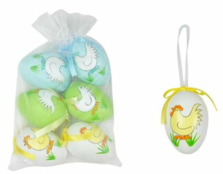 Vajíčka plast 6cm/6ks WBG sáček - 