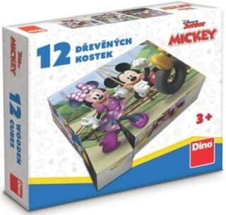 Mickey a Minnie - Dřevěné kostky 12 ks - neuveden