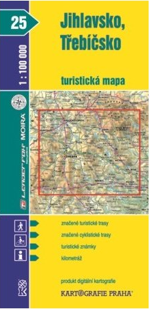 1:100T (25)-Jihlavsko,Třebíčsko (turistická mapa) - neuveden