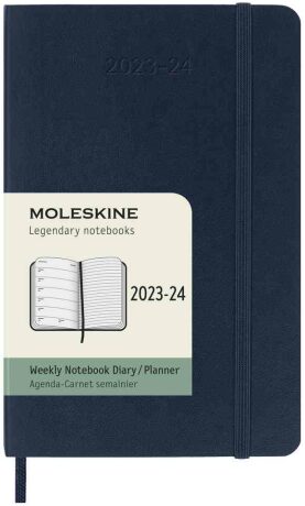 Moleskine Zápisník plánovací 18 měsíční 2023-24 měkký modrý S - neuveden
