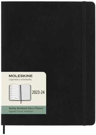 Moleskine Zápisník plánovací 18 měsíční 2023-24 měkký černý XL - neuveden