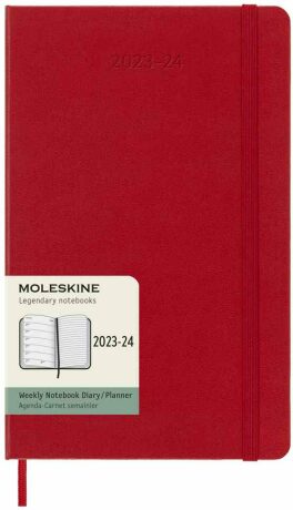 Moleskine Zápisník plánovací 18 měsíční 2023-24 tvrdý červený L - neuveden