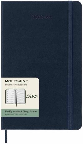 Moleskine Zápisník plánovací 18 měsíční 2023-24 tvrdý modrý L - neuveden
