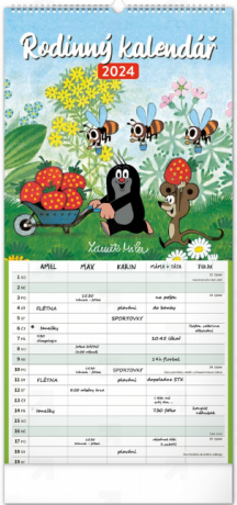 Nástěnný rodinný plánovací kalendář Krteček 2024 - neuveden