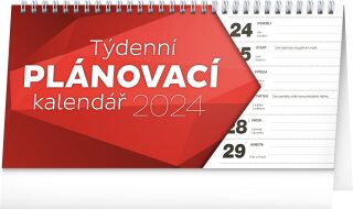 Kalendář 2024 stolní: Plánovací řádkový, 25 × 12,5 cm - neuveden