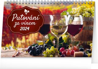 Kalendář 2024 stolní: Putování za vínem, 23,1 × 14,5 cm - neuveden