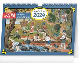 Kalendář s extra velkým kalendáriem Josef Lada 2024 - stolní kalendář - neuveden