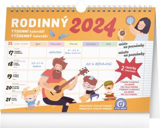 Týdenní rodinný plánovací kalendář s háčkem 2024 - neuveden