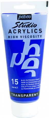 Akrylová barva Pébéo 100ml – 15 dark ultramarine blue - 
