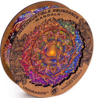 Unidragon dřevěné puzzle - Barevná mandala velikost M - neuveden