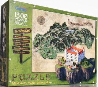 Puzzle mapa Slovenska 1500 dílků - neuveden
