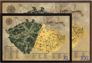 Stírací mapa Česka Deluxe XXL - zlatá - neuveden