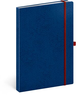 Notes - Vivella Classic modrý/červený, linkovaný, 15 x 21 cm - neuveden