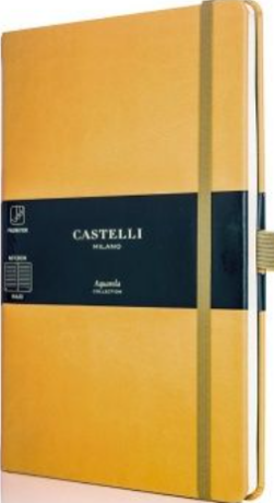 Castelli Milano - Zápisník linkovaný Castelli Milano, vel. M, Aqua Mustard - 