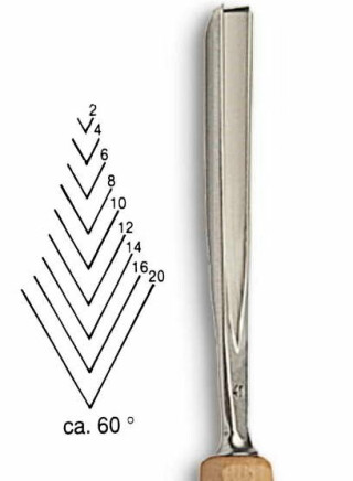 Dláto Stubai tvaru V 60° 5541 – šířka 16mm - 