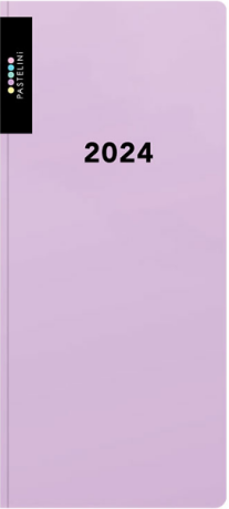 Diář PVC měsíční 2024 PASTELINI - fialová - neuveden