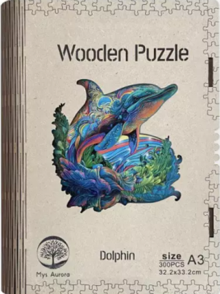 Dřevěné puzzle/Delfín A3 - neuveden