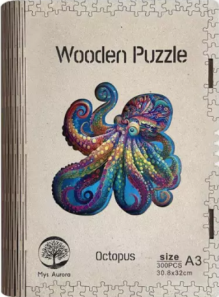 Dřevěné puzzle/Chobotnice A3 - neuveden