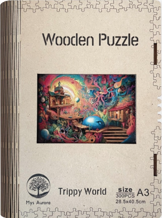 Dřevěné puzzle/Trippy world A3 - neuveden
