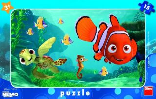 Nemo a želva - rámové puzzle 15 dílků - neuveden