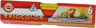 Koh-i-noor pastelky TRIOCOLOR trojhranné silné souprava 6 ks v papírové krabičce (poškozená) - neuveden