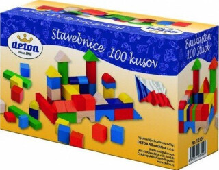 Kostky stavebnice dřevěné 100 ks v krabici - 