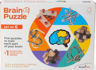 RECENTTOYS Brain Puzzle - sada 6 kusů - neuveden