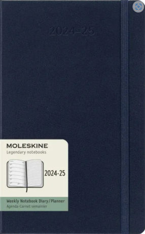 Moleskine diář, 18měsíční 2024-2025, tvrdý, modrý, L - 