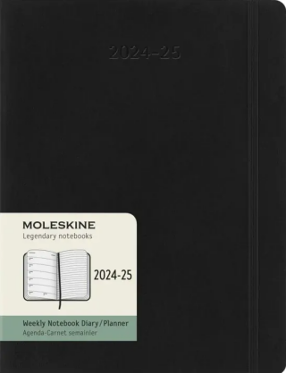 Moleskine diář, 18měsíční 2024-2025, měkký, černý, XL - 