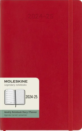 Moleskine diář, 18měsíční 2024-2025, měkký, červený, L - 