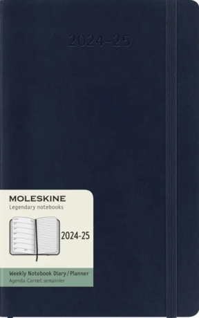 Moleskine diář, 18měsíční 2024-2025, měkký, modrý, L - 