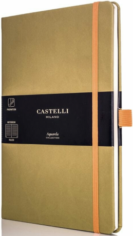 Zápisník linkovaný Castelli Milano, vel. S, Aqua Olive - 