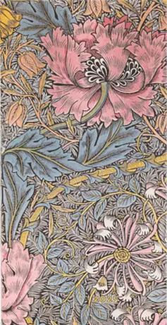 Diář Paperblanks 12M 2025 Morris Pink Honeysuckle Slim HOR - 