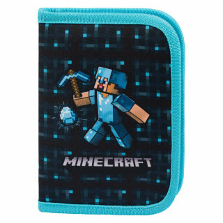 BAAGL Školní penál jednopatrový Minecraft Blue Axe - 