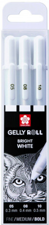 Sakura Sada Basic White Gel Pen 3 ks - 
