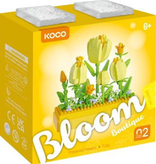 Stavebnice mini KOCO Tulipány plast 295ks v krabičce 11x12x5cm - neuveden
