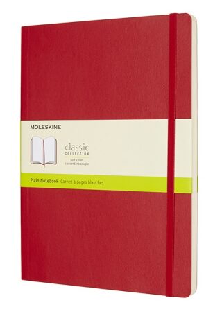 Moleskine Zápisník červený XL, čtverečkovaný, měkký - neuveden