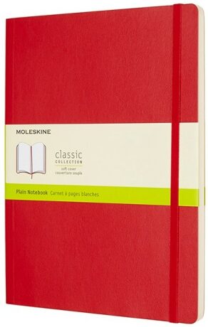 Moleskine Zápisník červený XL, čistý, měkký - neuveden