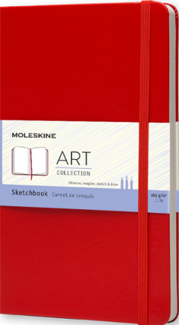 Skicář MOLESKINE tvrdý červený L - 