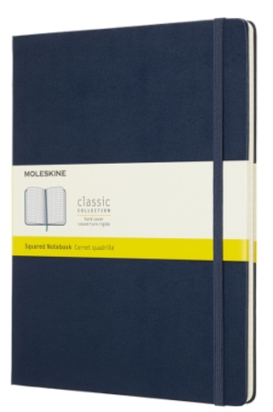 Moleskine - zápisník tvrdý, čtverečkovaný, modrý XL  - neuveden