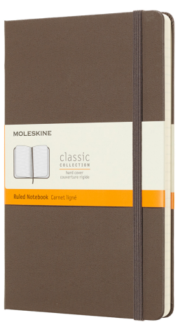 Moleskine - zápisník tvrdý, linkovaný, hnědý L  - neuveden