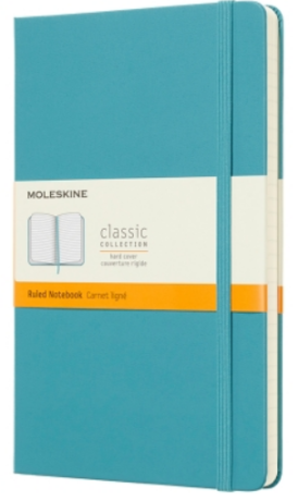 Moleskine - zápisník tvrdý, linkovaný, modrozelený L  - neuveden