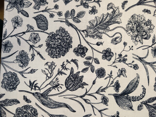 Obal na knihu - Modré květy na bílé (UNI-L) - 