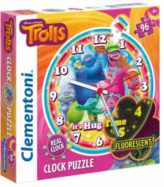 Puzzle Svítící hodiny Trolové - 96 dílků - 