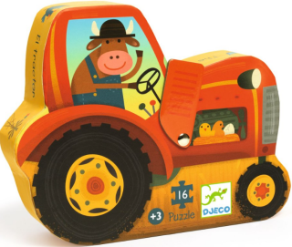 Puzzle v krabičce Traktor - 16 pcs - 