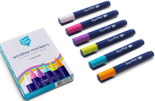 Smývatelné fixy popisovače na sklo a jiné povrchy 3 mm, 6 ks - 