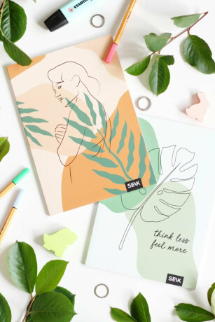 Bullet journal / zápisníky s tečkami Think less & feel more (2 ks) - 