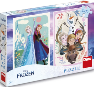 Puzzle Frozen: Anna a Elsa 2x77 dílků (Defekt) - 
